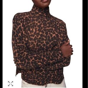 Vintage Angora Leopard Turtleneck Sweater